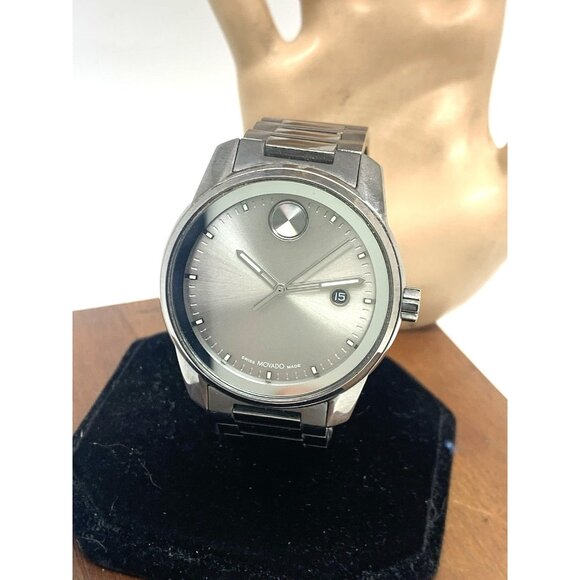 Movado Men's Watch 3600860 Bold Verso Gray Dial Swiss Quartz Gunmetal Steel 42mm - Picture 1 of 14